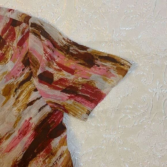 💥H by Halston short sleeve layered multicolor top size : 8 - Picture 6 of 9